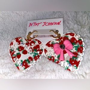 Betsey Johnson Strawberry Heart Earrings